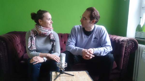 Andy und Janine beim Podcast-Interview