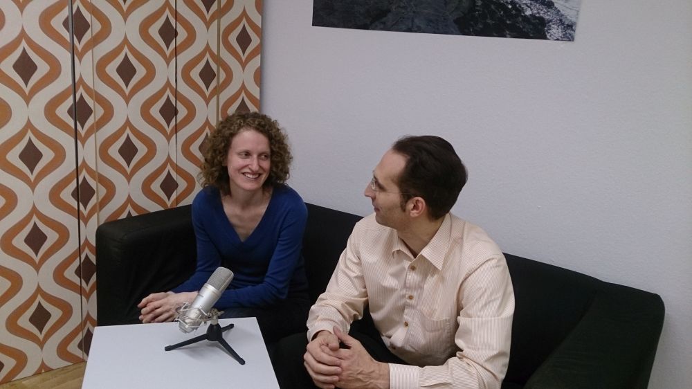 Andy und Yvonne beim Podcast-Interview