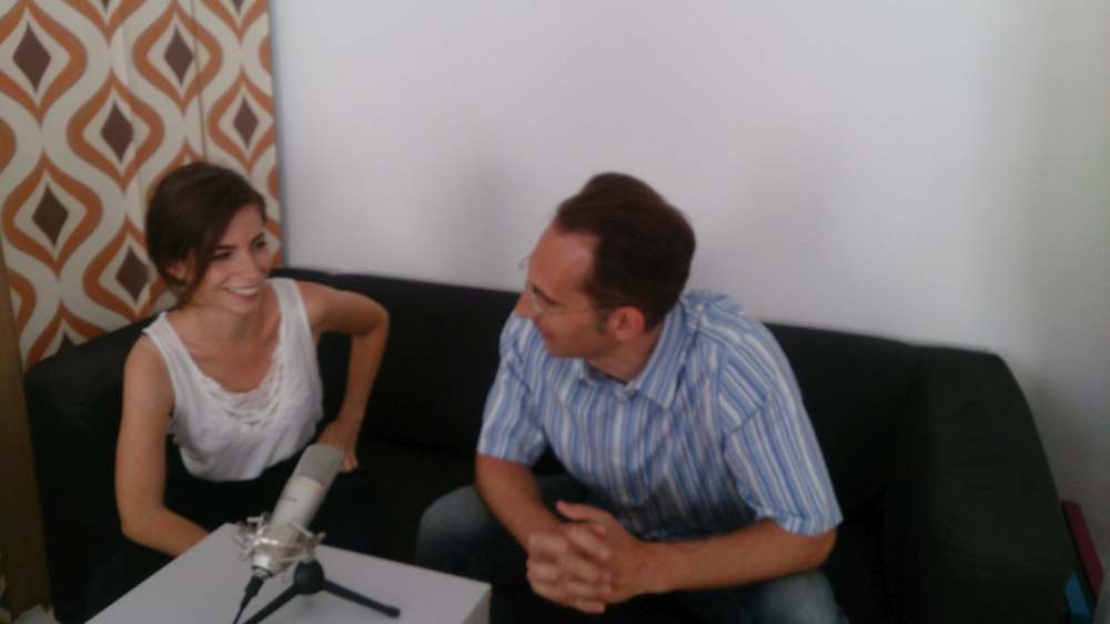 Andy und Isabel beim Podcast-Interview