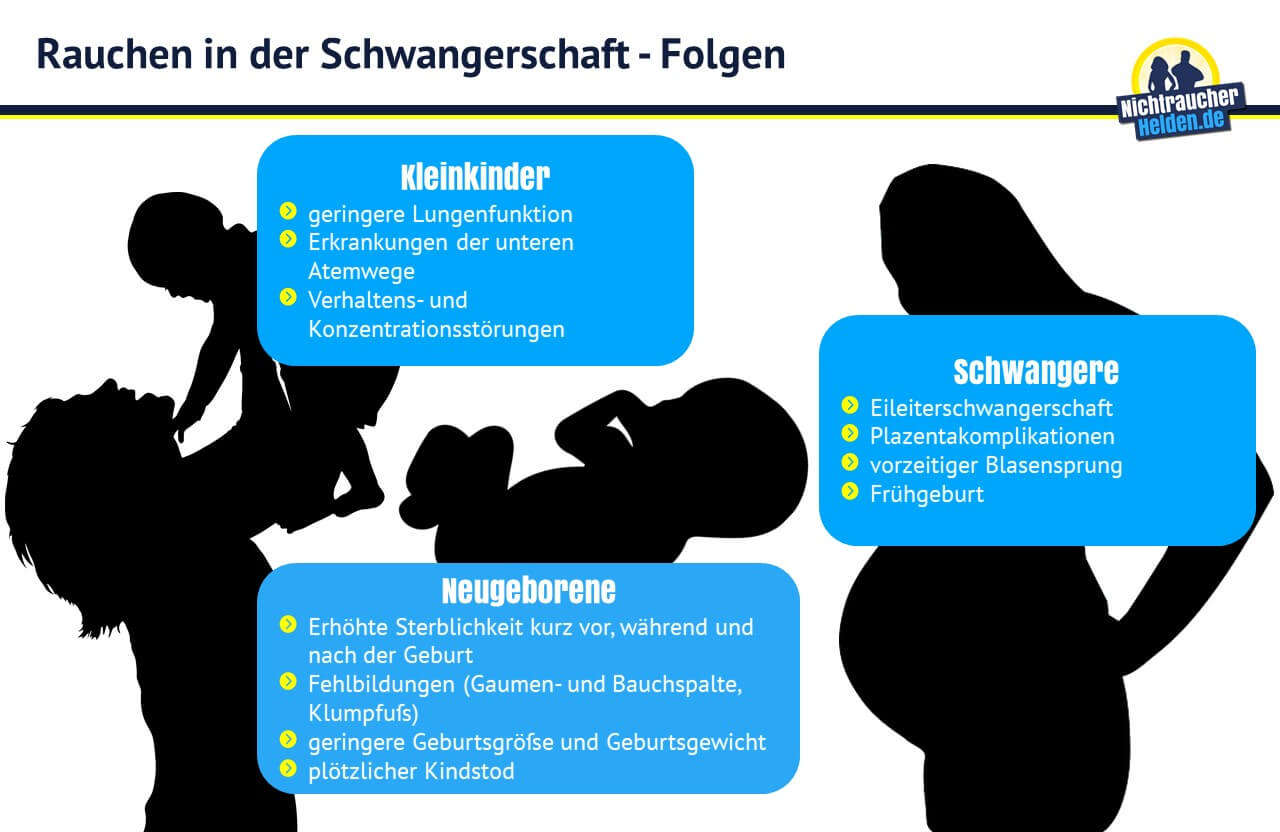 Ersten der in 3 monaten schwangerschaft rauchen den Schäden durch